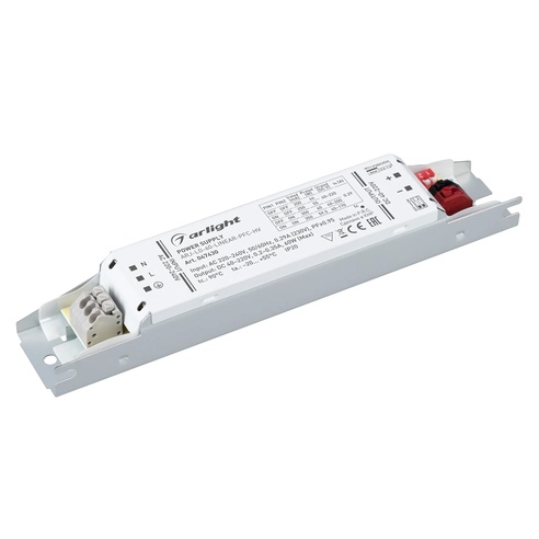 Блок питания ARJ-LG-60-LINEAR-PFC-HV (60W, 40-220V, 0.2-0.35A) (Arlight, IP20 Металл, 5 лет)