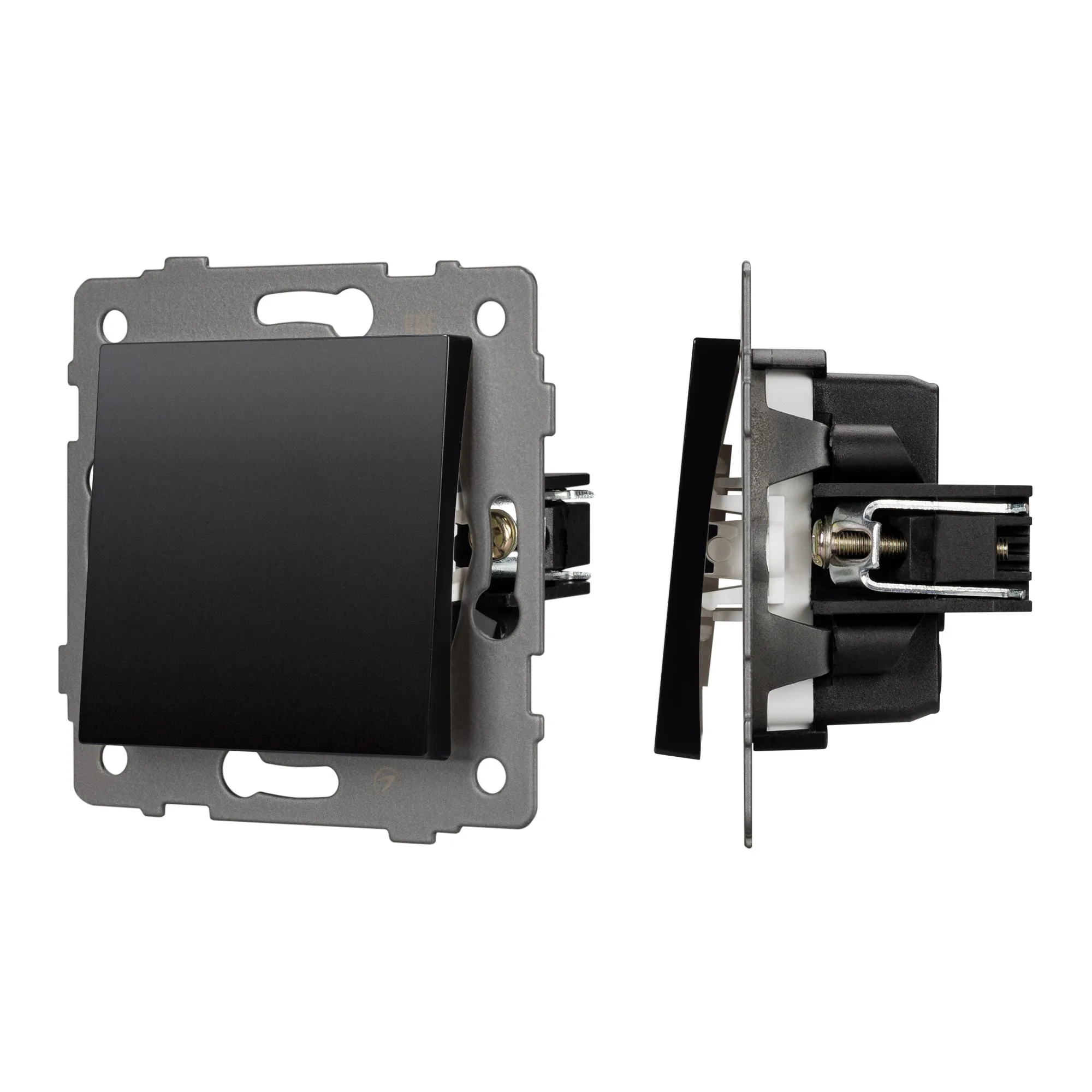 Механизм выключателя одноклавишный непроходной SWT-MK01-PL-BK-V (250V, 10A) (Arlight, -)