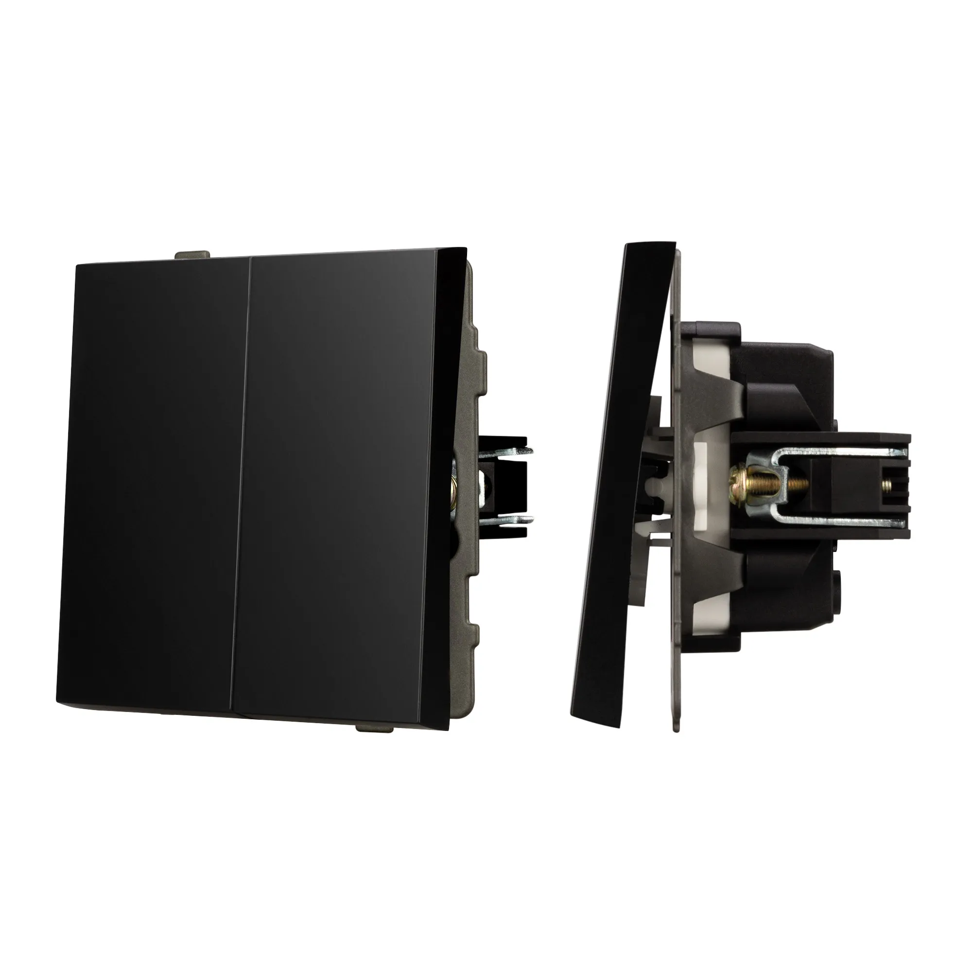 Механизм выключателя двухклавишный непроходной SWT-TENDO-MK02-PL-BK (230V, 10A) (Arlight, -) - изображение товара