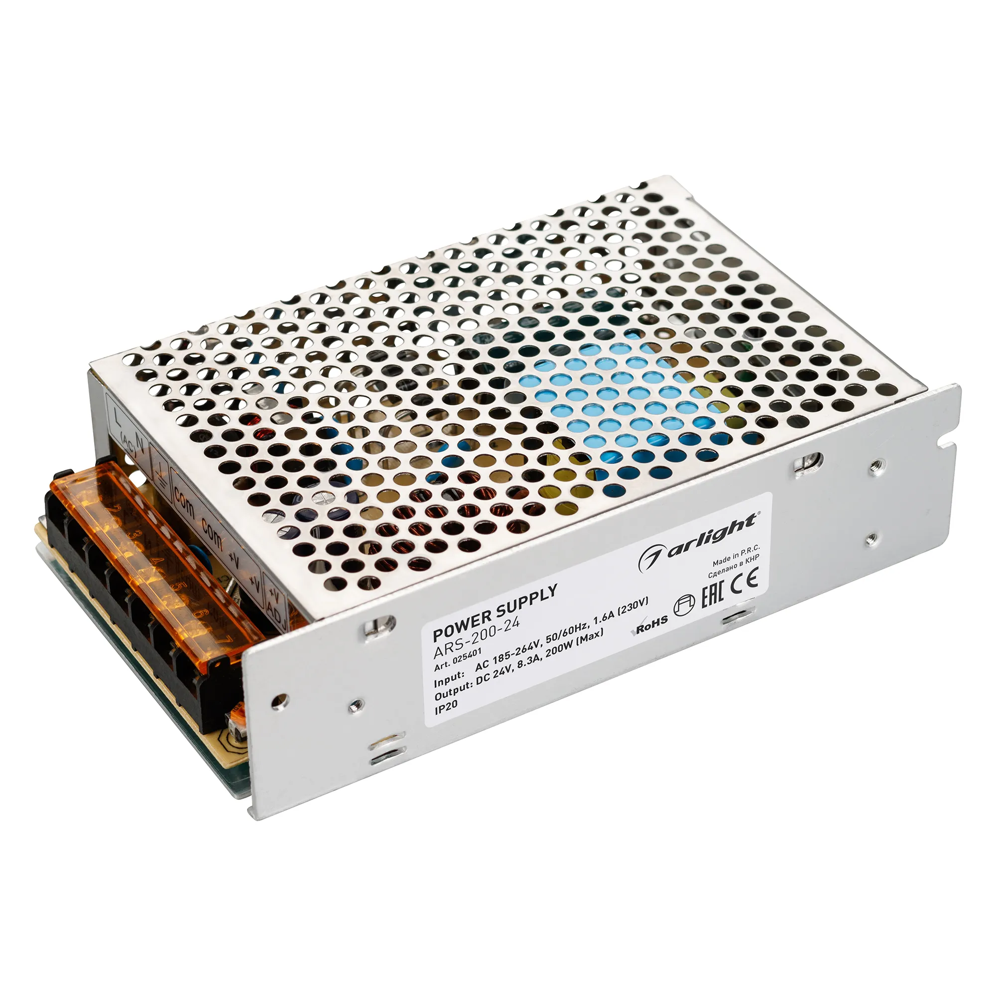 Блок питания ARS-200-24 (24V, 8.3A, 200W) (Arlight, IP20 Сетка, 2 года) - изображение товара