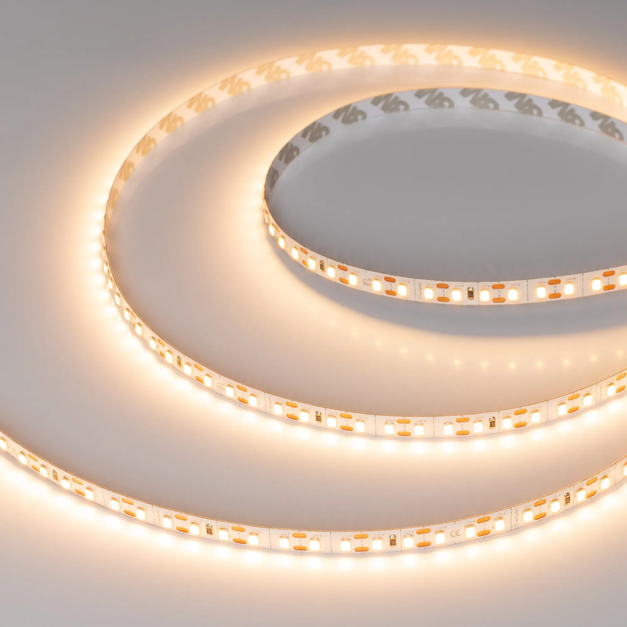 Лента FC-A120-8mm 24V Warm2700-CX1 (10 W/m, IP20, 5m) (Arlight, резка 1 светодиод) - изображение товара