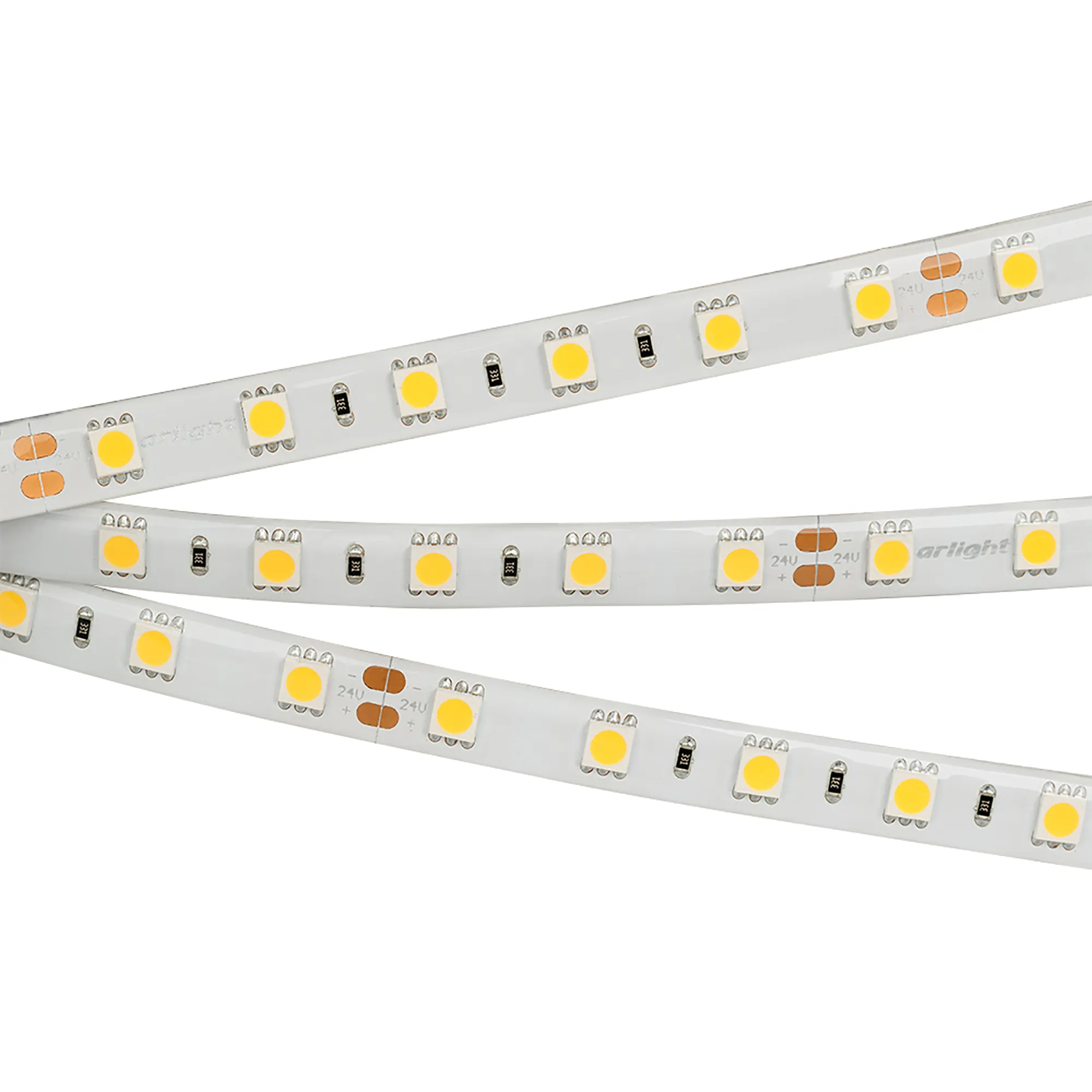 Лента светодиодная RTW 2-5000SE 24V White 2x (5060, 300 LED, LUX) (Arlight, 14.4 Вт/м, IP65)