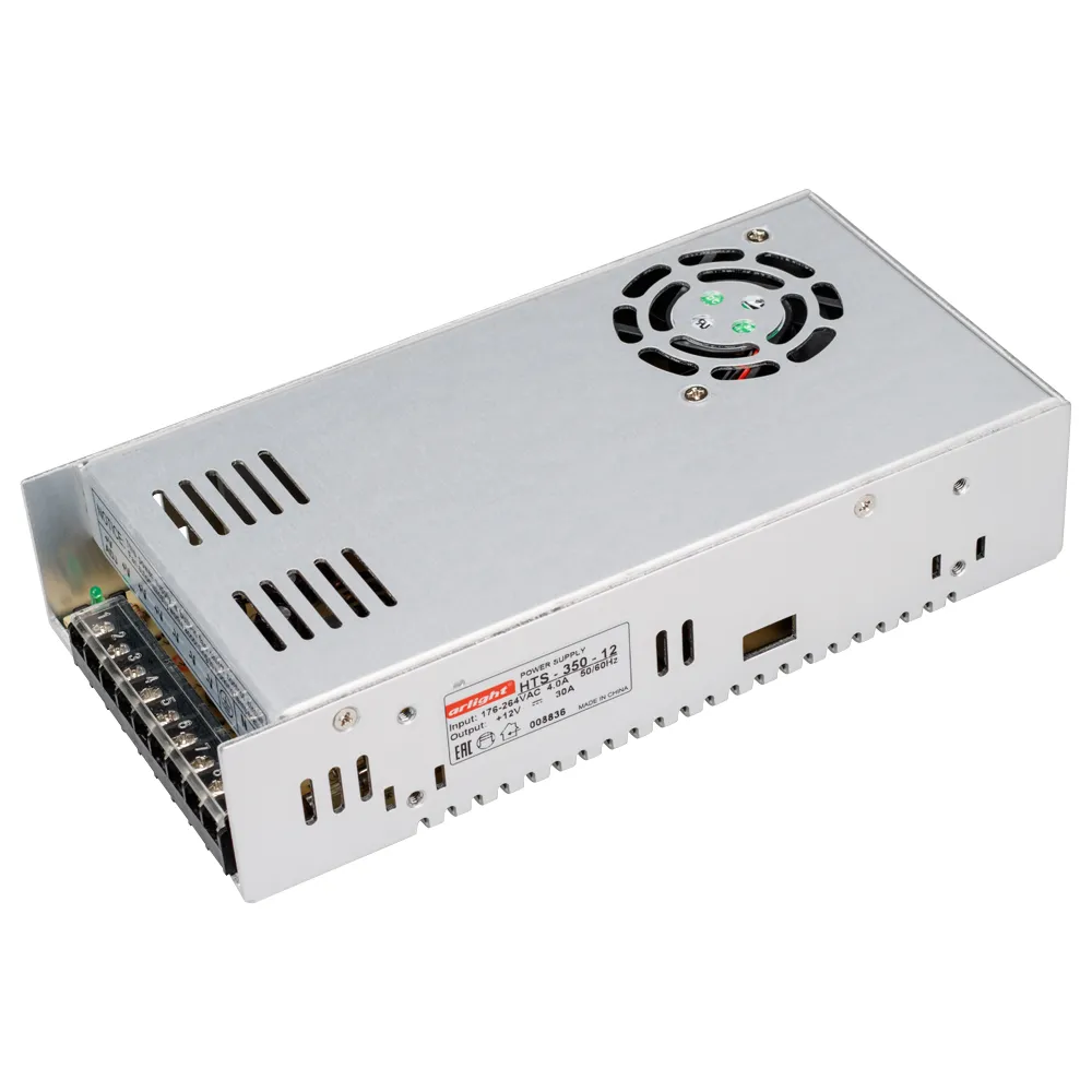 Блок питания HTS-350-12 (12V, 30A, 350W) (Arlight, IP20 Сетка, 3 года) - изображение товара